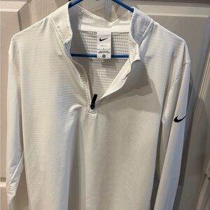 Nike White Quarter Zip Pullover